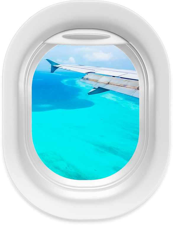 Vista da janela do avião